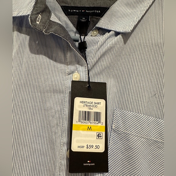 tommy hilfiger striped button down heritage shirt - Picture 2 of 4
